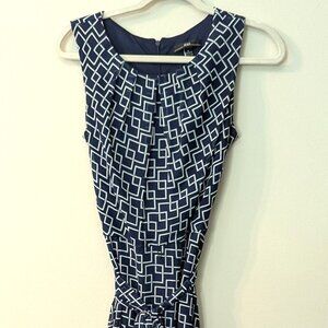 R&K Sleeveless Geometric Square Link Pattern Midi Dress. Size 6
